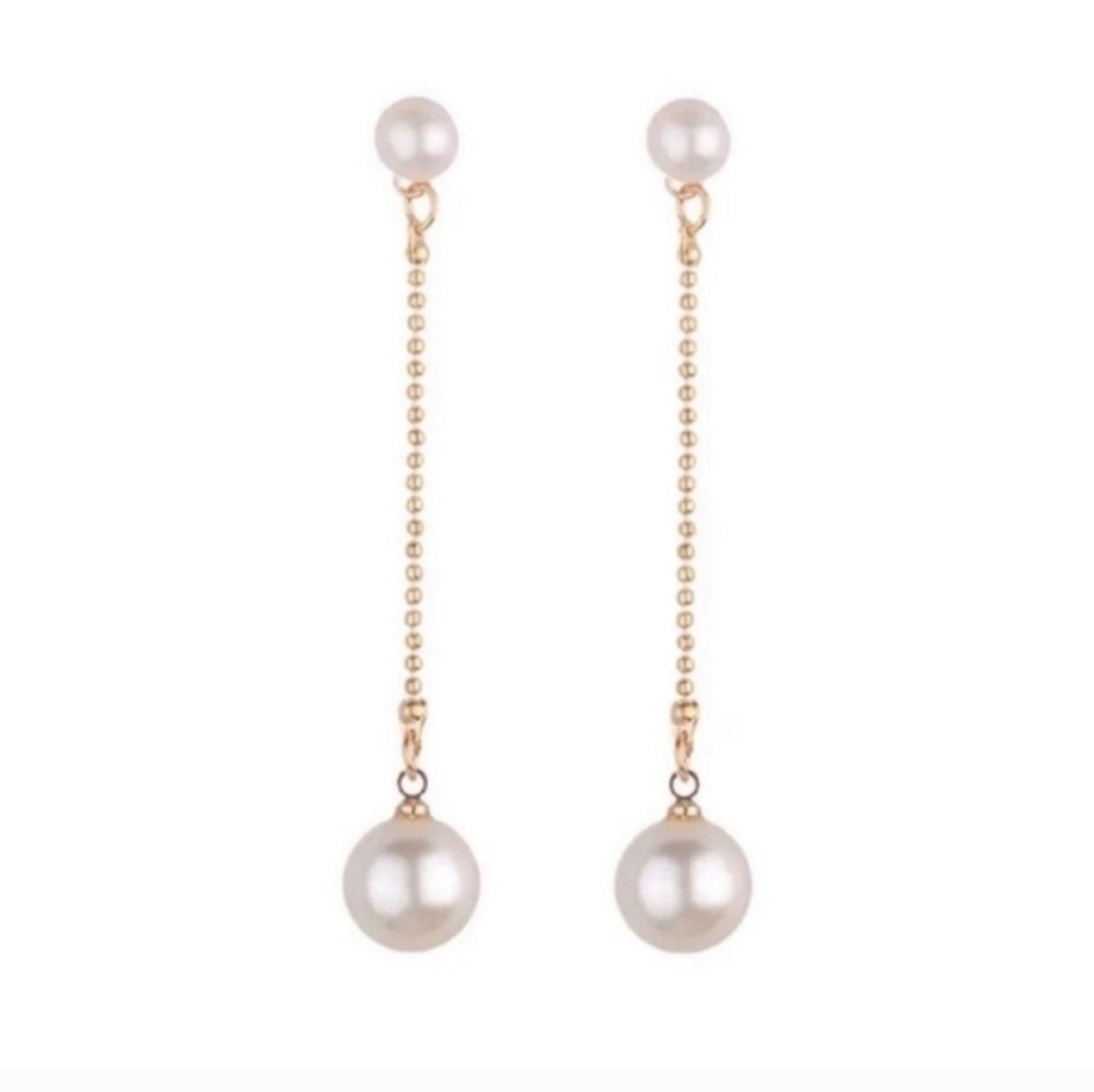 NWOT Altar’d State Gold Pearl Drop Earrings (1015)